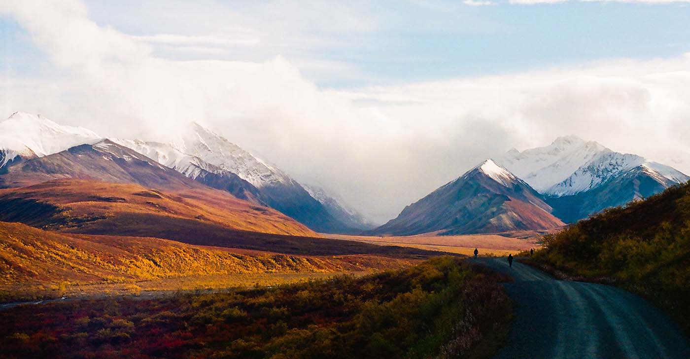 Panoramic view of Denali’s Polichrome Pass, Autumn in Alaska