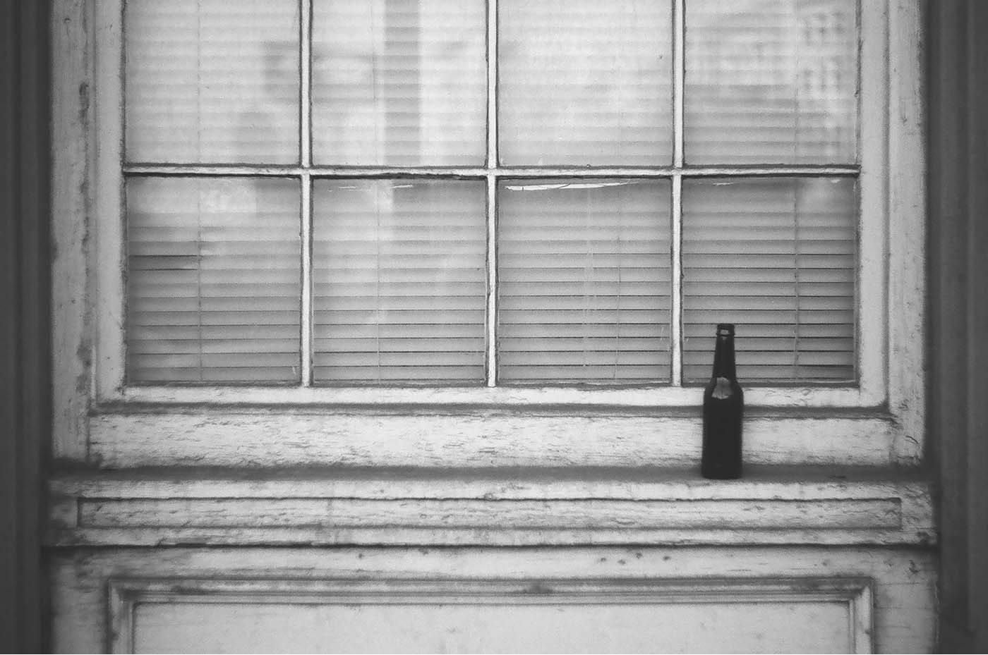 Lonely cask standing on a windowsill