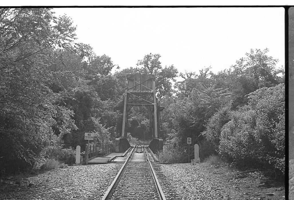 Drawbridge and plants in lo-fi photograph